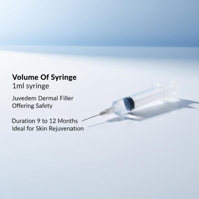 Objętość strzykawki 1 ml strzykawki Juvederm Dermal Filler oferuje bezpieczeństwo Czas trwania 9 do 12 miesięcy Idealny do odmłodzenia skóry