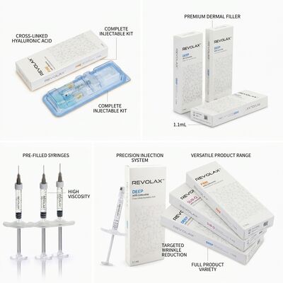Revolax Fine Dermal Filler Monophasic Hyaluronic Acid Filler 1.1 ml do korekty cienkiej linii kruki