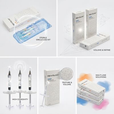 Revolax Fine Dermal Filler Monophasic Hyaluronic Acid Filler 1.1 ml do korekty cienkiej linii kruki