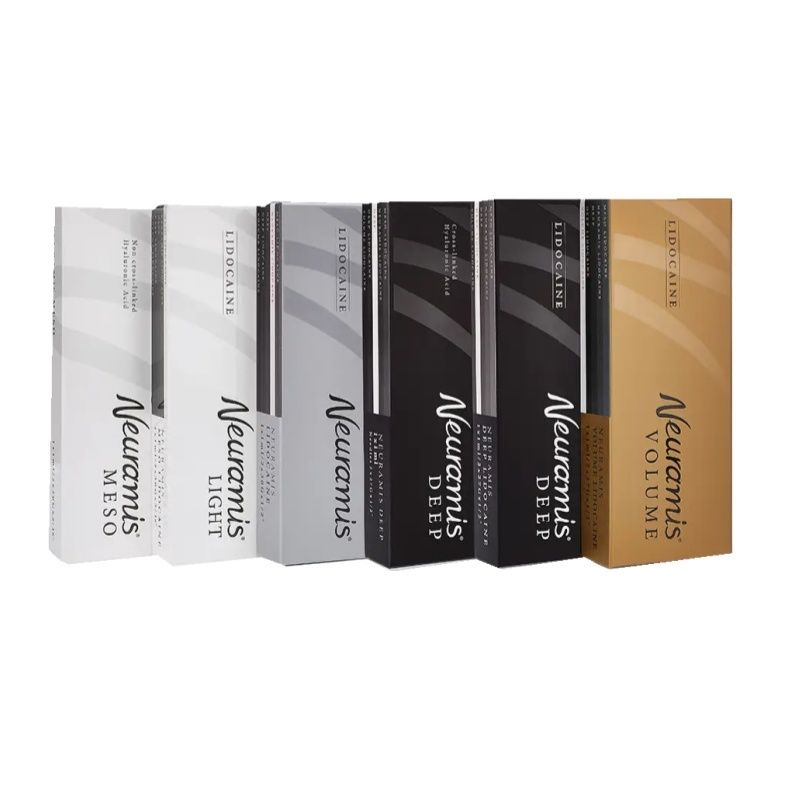 Wypełniacz skórny Neuramis. Czas trwania zabiegu: 30-45 minut. Efekt utrzymuje się przez 6-12 miesięcy, zapewniając naturalny i młodzieńczy wygląd skóry.