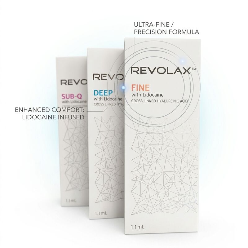 Revolax Deep Temple Filler Monofazyczny Filler Hyaluronic Acid Dermal Filler 1.1 ml do odbudowy próżni czasowej