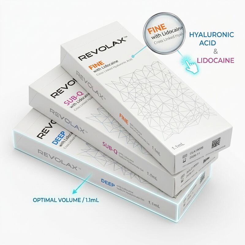 Revolax Deep wypełniacz linii marionetek jednofazowy kwas hialuronowy wypełniacz skórny 1,1 ml do korekcji kącików ust